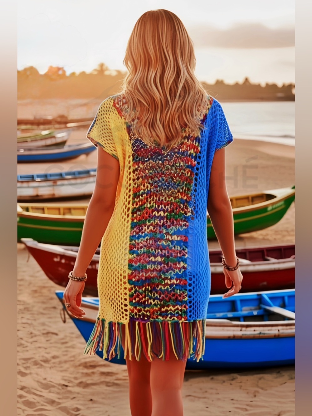 Multicolor Tunic Swimsuit Coverup - Picture 7 of 11